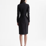 BLACK COTTON DRESS WITH RIBBONS