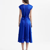 SIGNATURE ROYAL BLUE RIBBONED DRESS