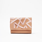VV RIBBONED NUDE CLUTCH
