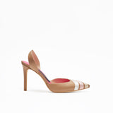 NUDE SILK RIBBON HIGH HEELS