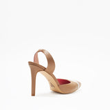 NUDE SILK RIBBON HIGH HEELS