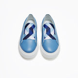 SNEAKERS WITH BLUE SILK RIBBONS