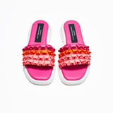 PEACH RIBBONED SLIPPERS