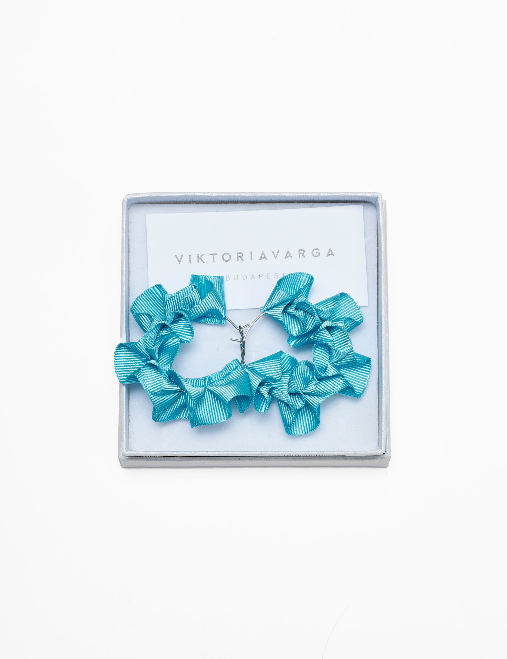 SIGNATURE RIBBONED EARRING - SMALL SILVER