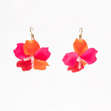 RED-ORANGE FLORAL HARMONY EARRING