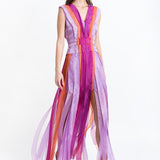 PURPLE ORGANZA MAXI DRESS