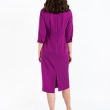 PURPLE TIE-FRONT MIDI DRESS