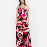 SIGNATURE ABSTRACT SILK JUMPSUIT
