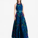 PORTO HAND-PAINTED AND RIBBONED DRESS