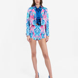 SIGNATURE TILES PRINTED SHORT BLAZER