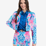 SIGNATURE TILES PRINTED SHORT BLAZER