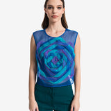 FLOWER SILK ORGANZA TOP