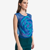 FLOWER SILK ORGANZA TOP