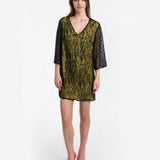 YELLOW MINI DRESS WITH BEADS