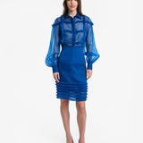 SILK ORGANZA BLUE SHIRT