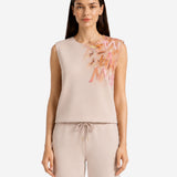 COZY NEOPRENE BEIGE SLEEVELESS TOP