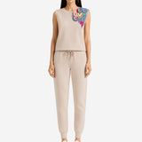 COZY NEOPRENE BEIGE SLEEVELESS TOP