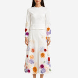 FLOWERS PAINTED AND RIBBONED COTTON TOP