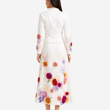 FLOWERS PAINTED AND RIBBONED COTTON TOP