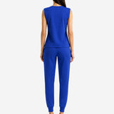 COZY NEOPRENE BLUE SLEEVELESS TOP