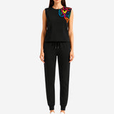COZY NEOPRENE BLACK SLEEVELESS TOP