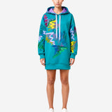 COZY NEOPRENE OVERSIZE TURQUOISE HOODIE