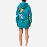 COZY NEOPRENE OVERSIZE TURQUOISE HOODIE