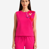COZY NEOPRENE PINK SLEEVELESS TOP